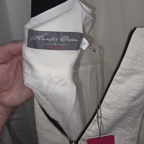 NYC Hunter Dixon Cream & Leather Sleeveless Dress - Picture 3 of 4